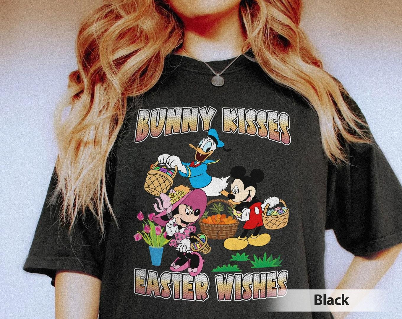 Retro Dis, Vintage Mickey Bunny Kiss And Easter Wishes Shirt