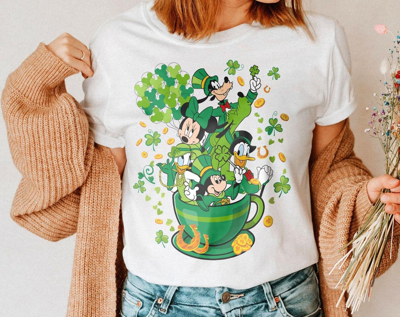 Happy St Patricks Day Shirt, Vintage Disneyland Coffee Cup Shirt, Disney