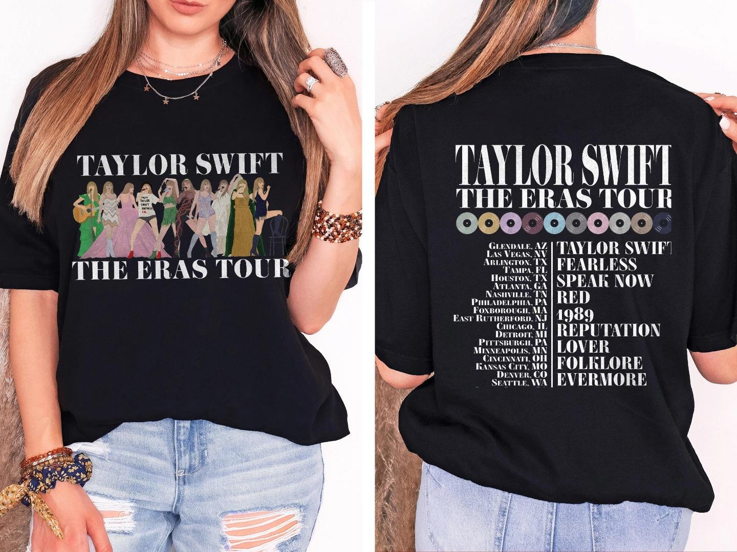 Eras Concert Front And Back Shirt, The Eras Tour Two Sided Shirt, Taylor Sw