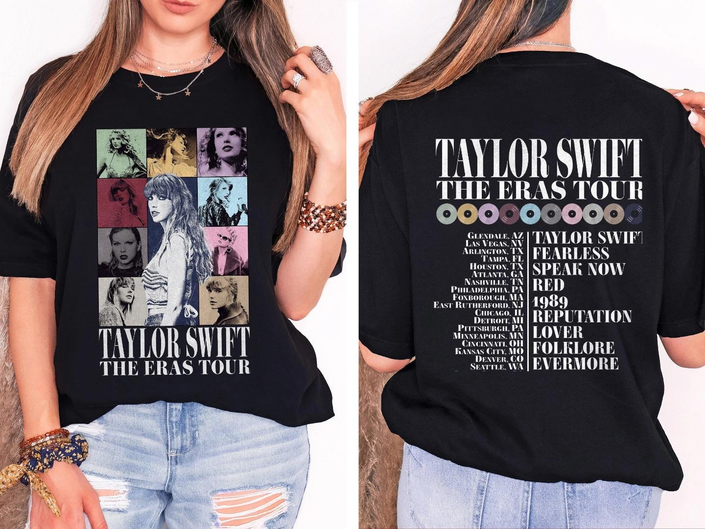 Eras Concert Front And Back Shirt, The Eras Tour Two Sided Shirt, Taylor Sw