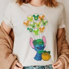 Happy St Patricks Day Shirt, Retro 90s Stitch Lucky Shamrocks Shirt, Vintag