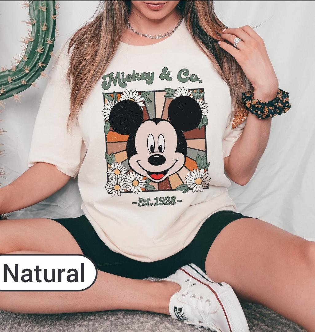 Disney Mickey Shirt, Retro Flower Mickey & Co Est 1928 T-Shirt, Minnie Shirt, Mi