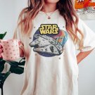 Retro Rainbow Stripe Shirt, Retro Disney Star Wars Millennium Falcon Comfort Tee