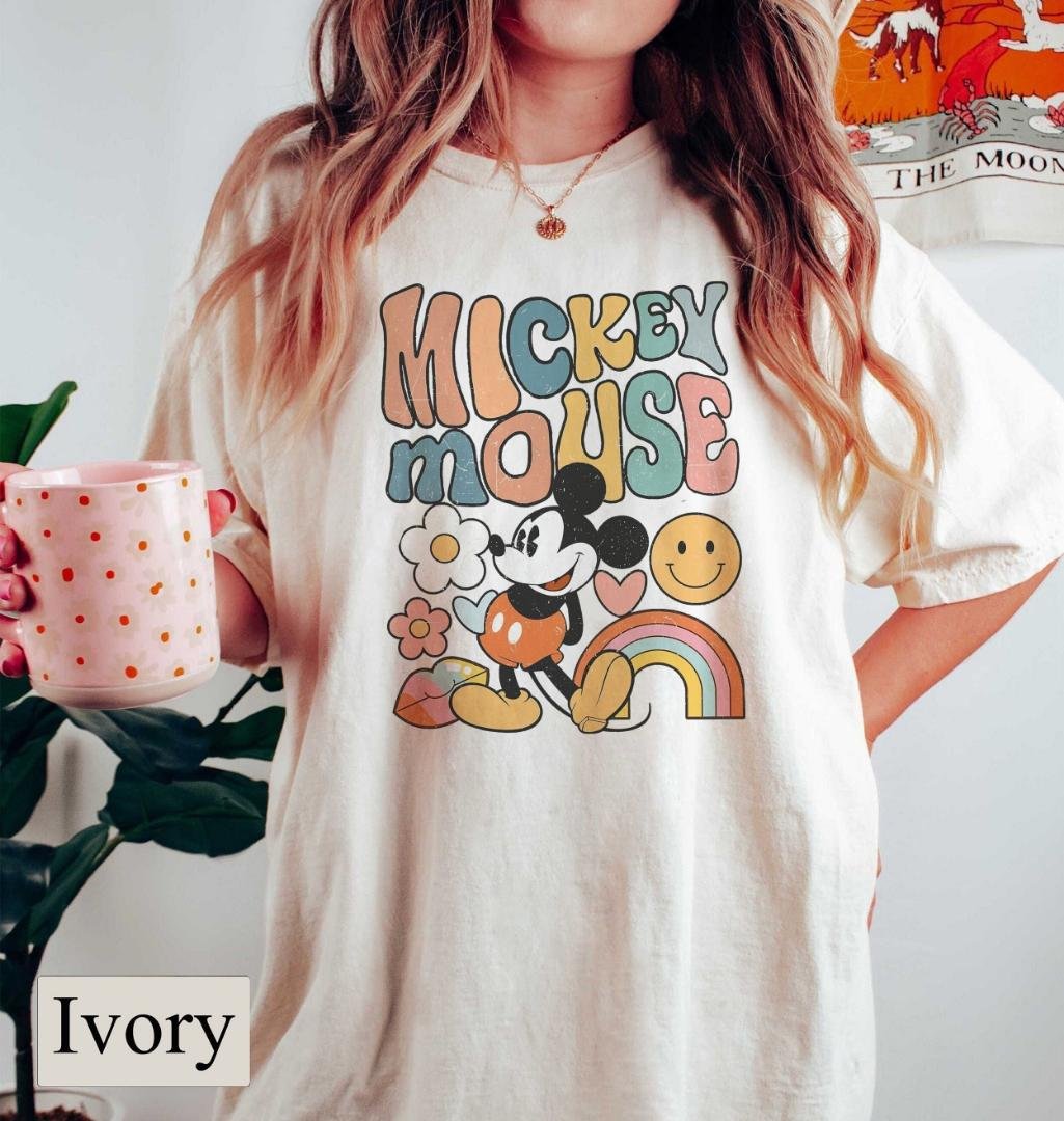 Retro Mickey Shirt, Groovy Disney Tee, Boho Shirt Disney, Disney