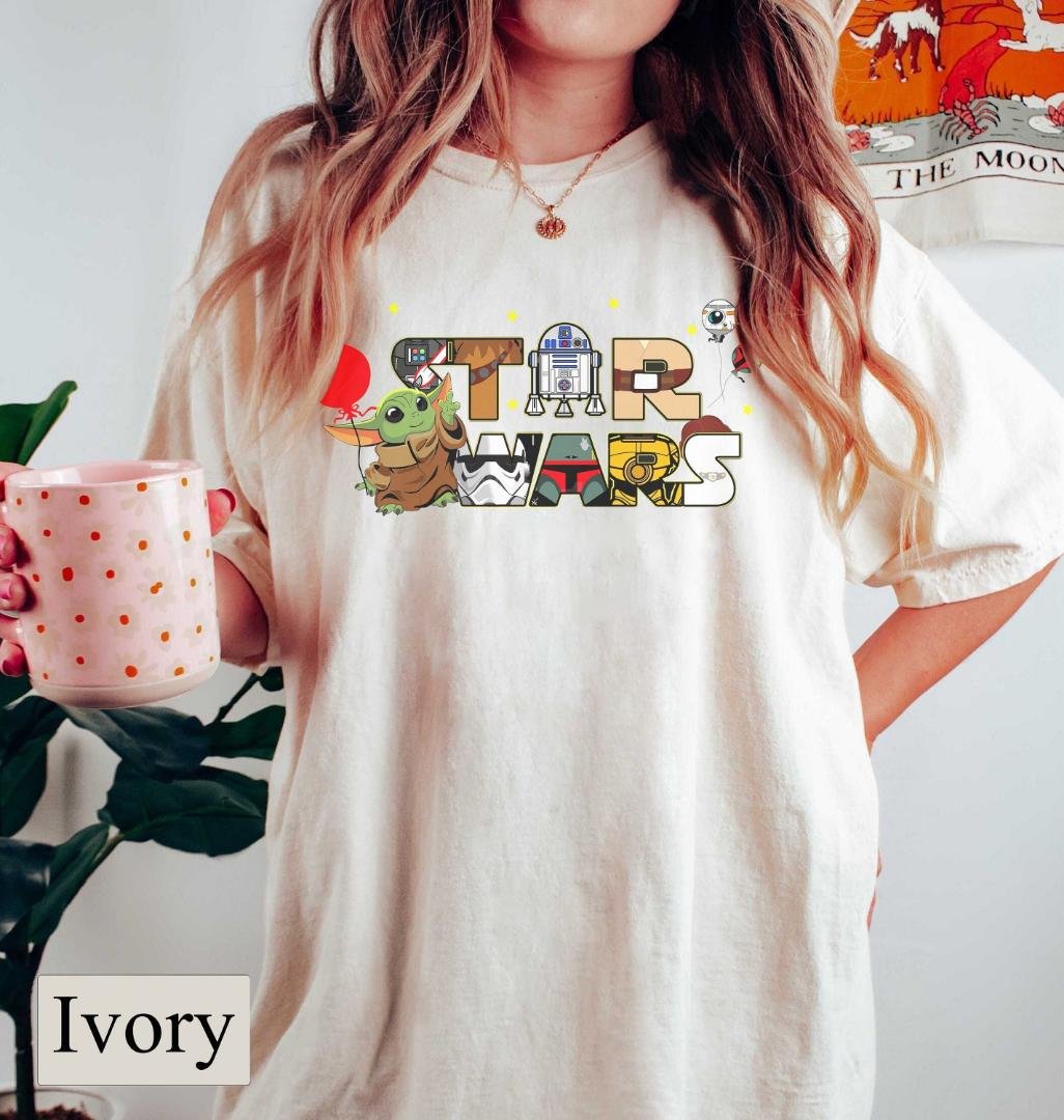 Disney Star Wars Shirt, Cute Star Wars T-Shirt, Baby Yoda Balloon