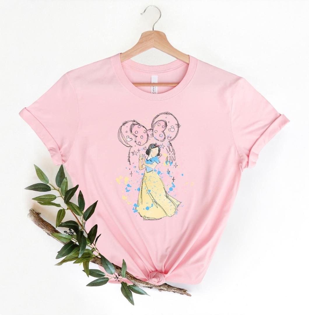 Watercolor Castle Shirt, Snow White Princess Shirt, Snow White
