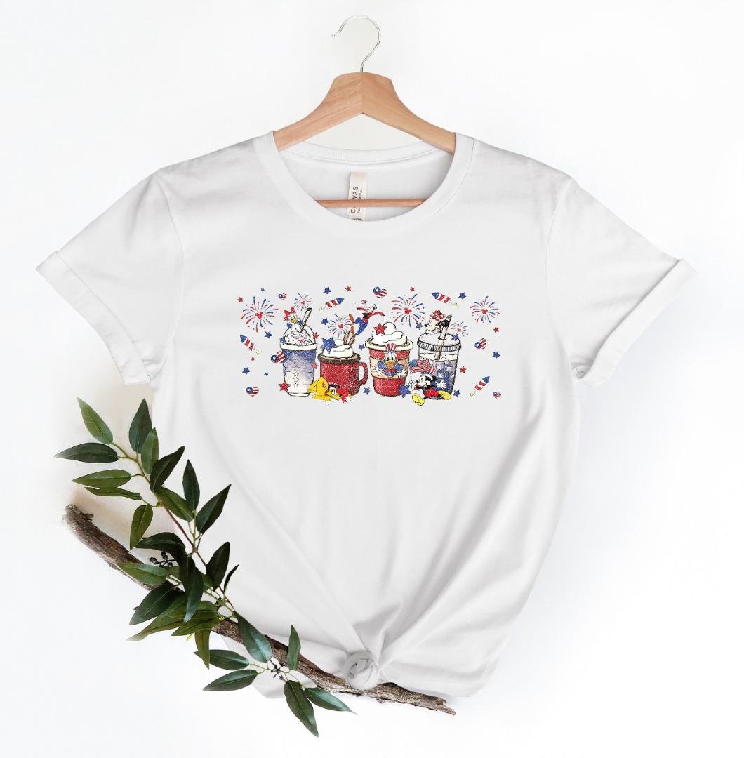 Disney Coffee Pat, Mickey n friends 4th of July Coffee Shirt