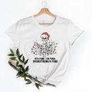 Christm, Its Fine Im Fine Everything Is Fine Skeleton Shirt