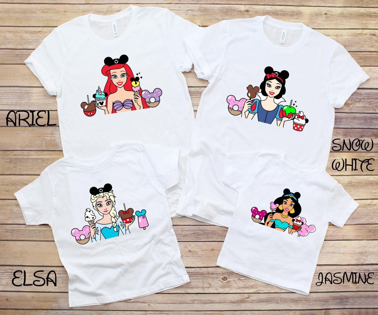 Disney Snow White Snacks Shirt, Disney Princess Shirt, Ariel