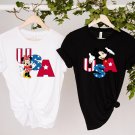 USA Flag Shirt, Disney Minnie And Mickey USA 4th July Shirt