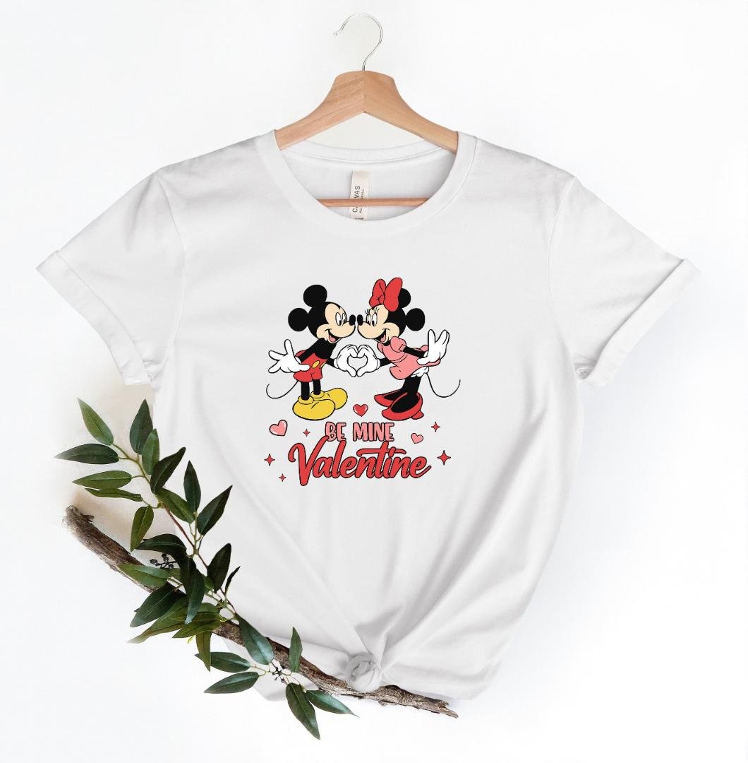 Cute Valentines Shirt, Be Mine Valentine Shirt, Mickey Plaid