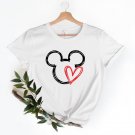 Mickey Heart Love Scribble Silhouette T Shirt- Disney Couple