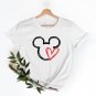Mickey Heart Love Scribble Silhouette T Shirt- Disney Couple