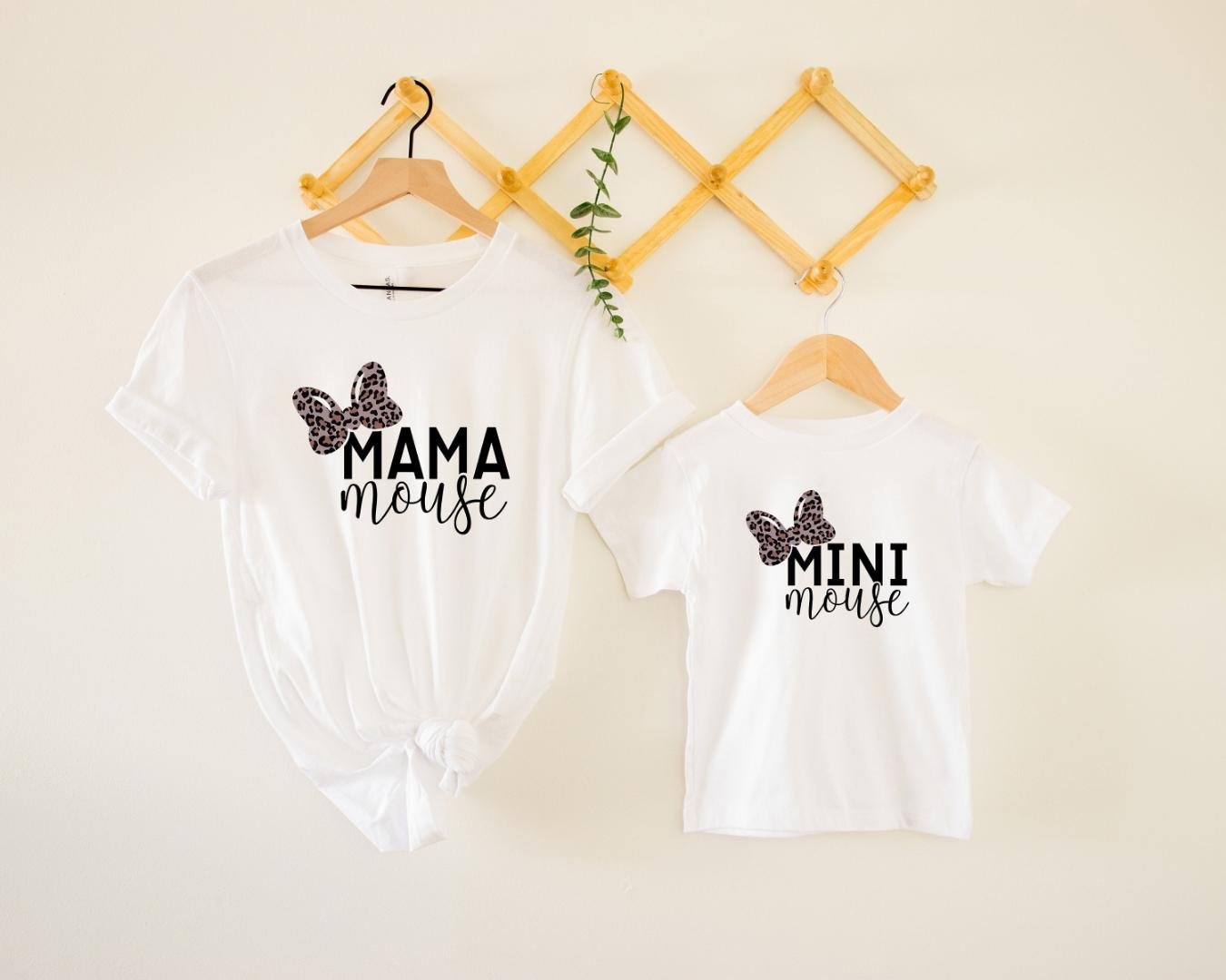 Leopard Print Minnie Head, Mama Mouse and Minnie Mouse Shirt