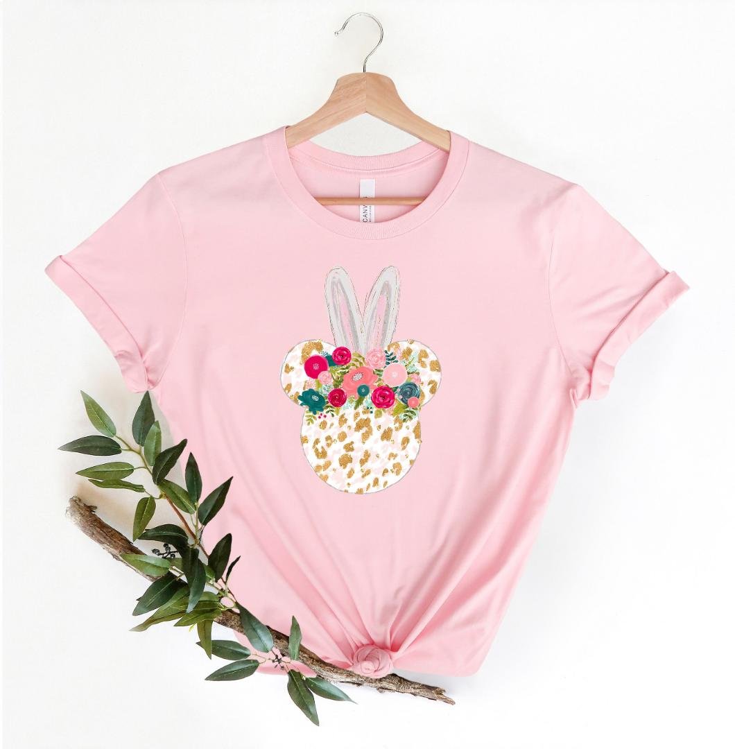Mickey Minnie Easter Disney Shirt, Leopar Minnie Bunny Shirt