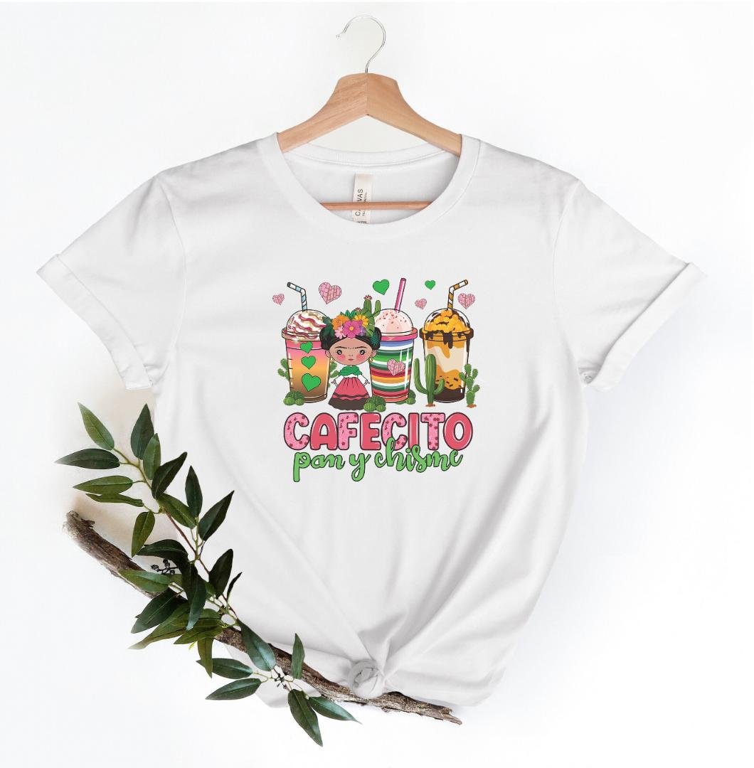 Cafecito Y Chisme Coffee Cups Shirt, Frida Khalo Shirt, Coff