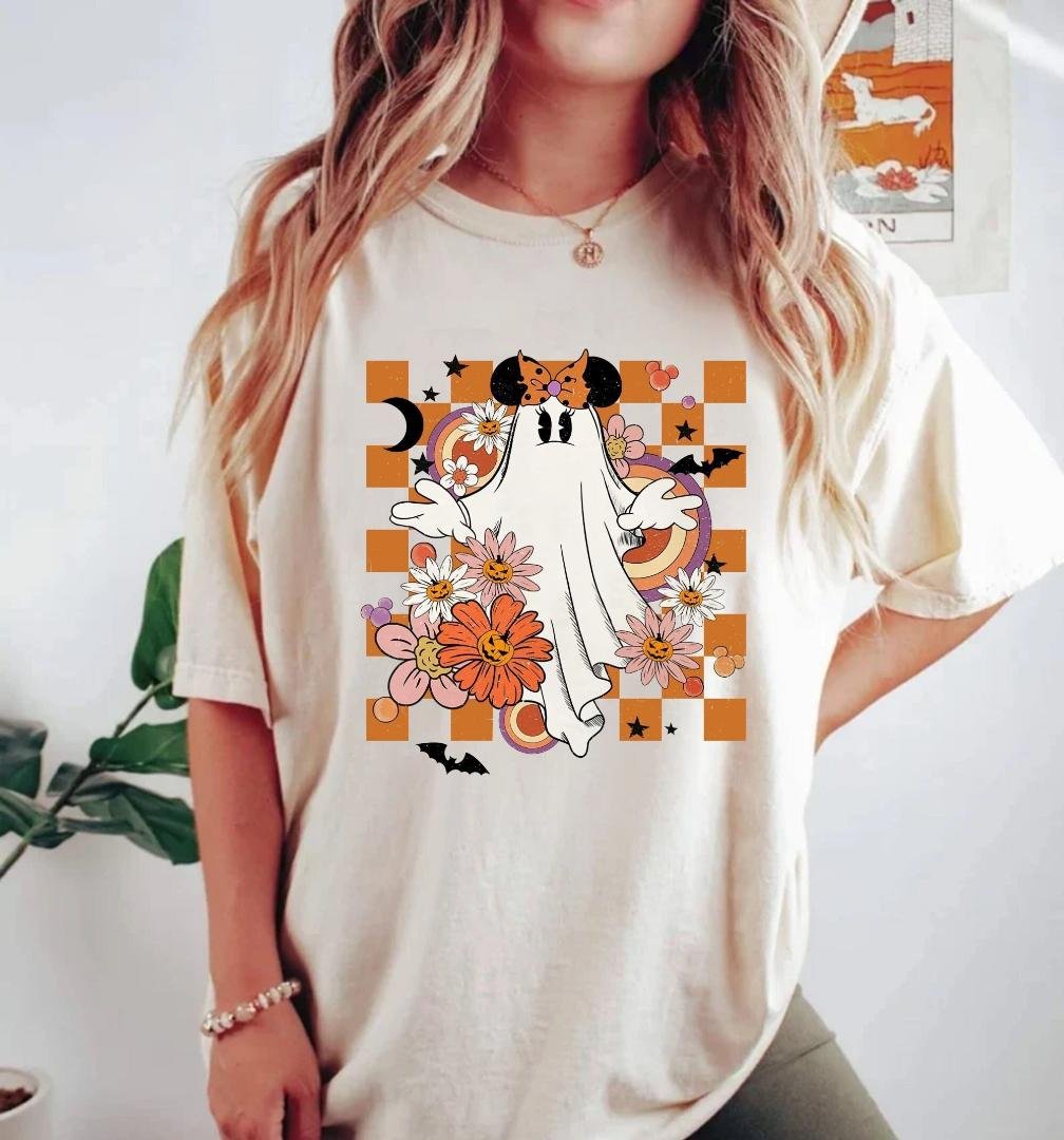 Mick, Mickey Minnie Ghost Checkered Shirt