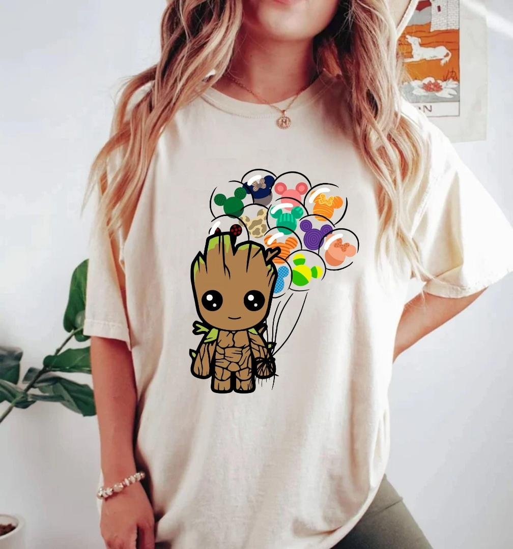 Marvel Guardians Of The Galaxy Groot Shirt, Baby Groot Balloons Shirt, Disneyworld Shirt