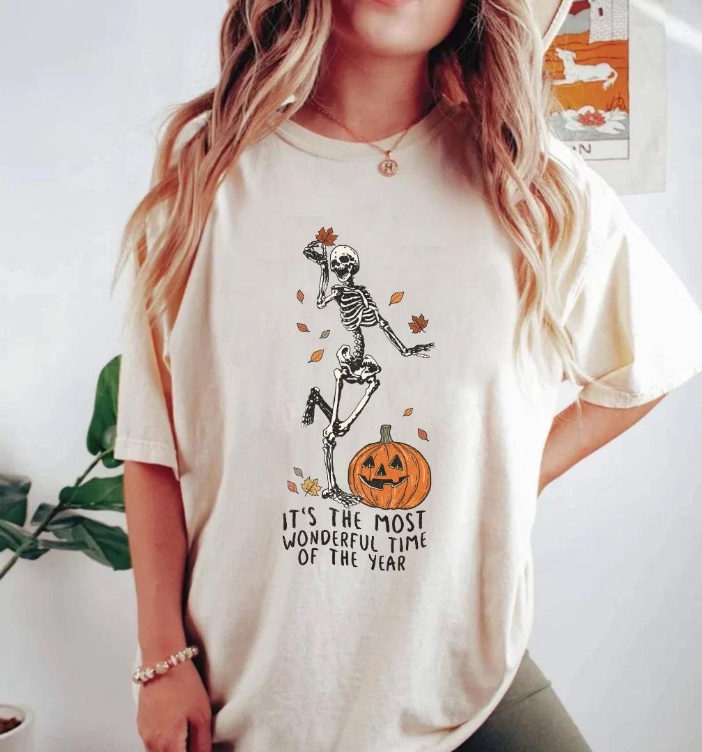 Pumpkin Skeleton The Most Wonderful Time Of The Ye