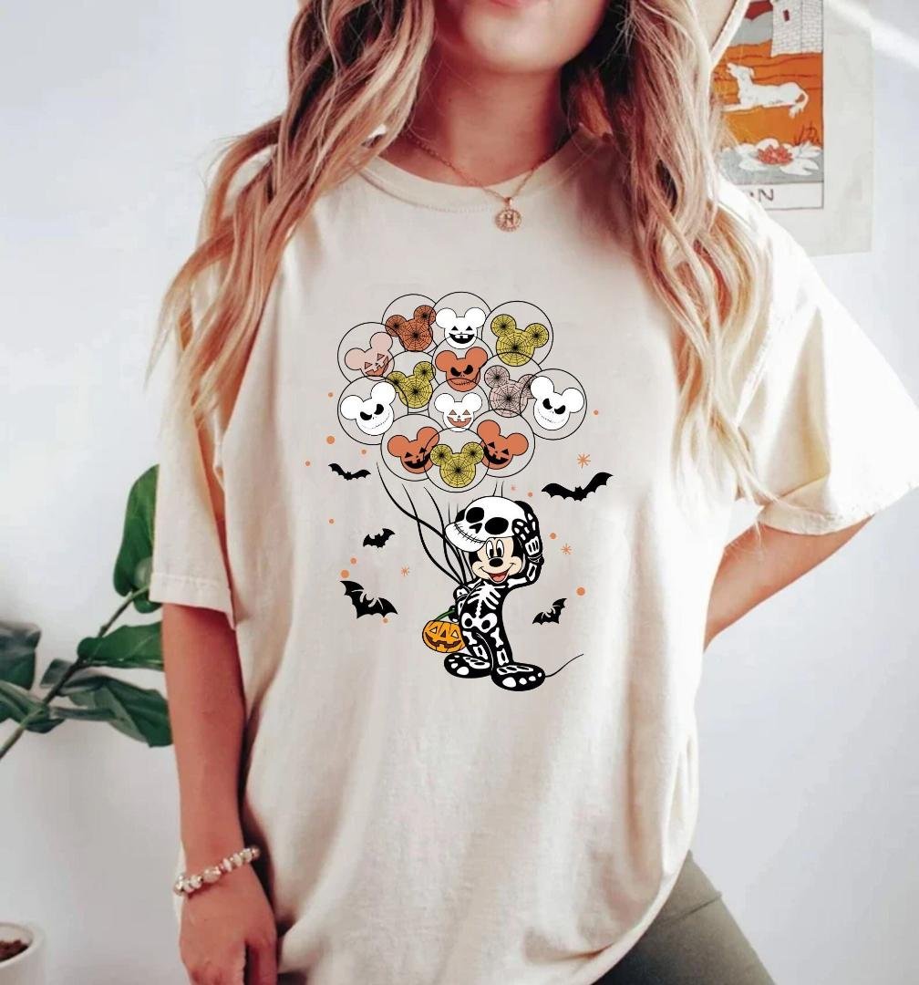 Disney Characters Halloween Skeleton Comfort Color
