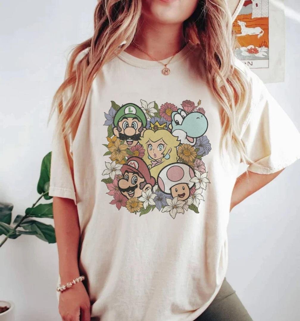 Super Mar, Super Mario Floral Shirt