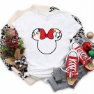 D, Mickey and Minnie Head Christmas Lights T-Shirt