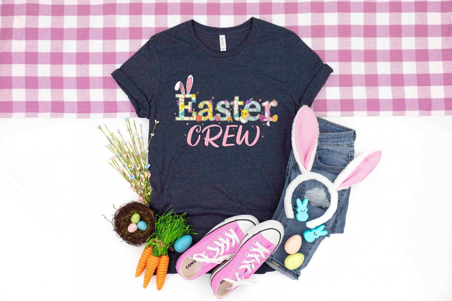 Cute Bunny Shirt, Easter Crew T-Shirt, Kids Easter