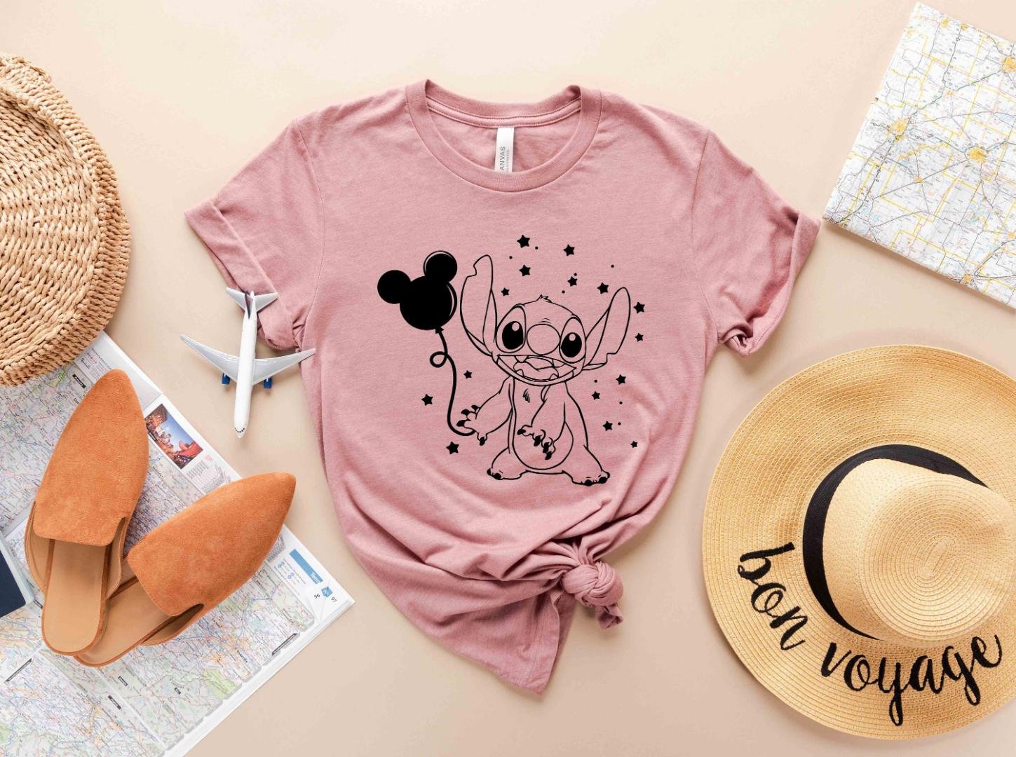 Di, Disney Stitch With Mickey Head Balloon T-Shirt