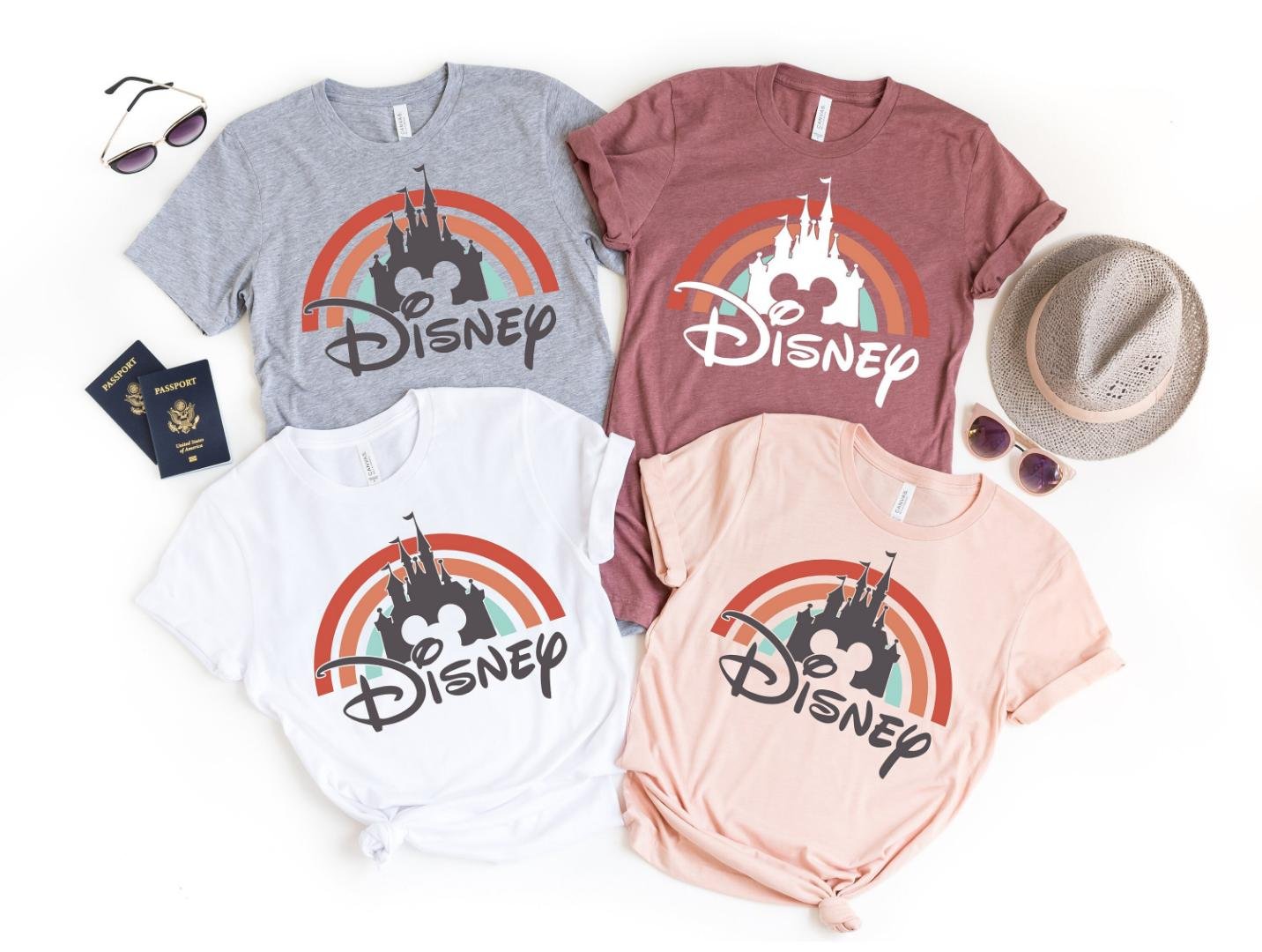 Disney Vintage ,Disne, Disney Rainbow Castle Shirt