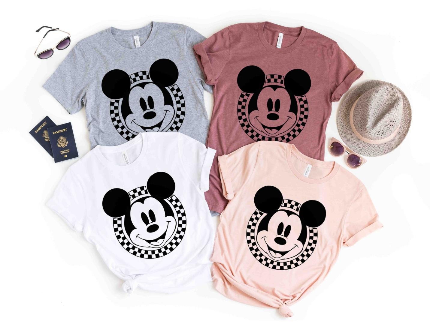 M, Disney Mickey Mouse Checkerboard Circle T-shirt