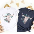 Cowboy shirt, Cow skull rodeo shirt, Western shirt