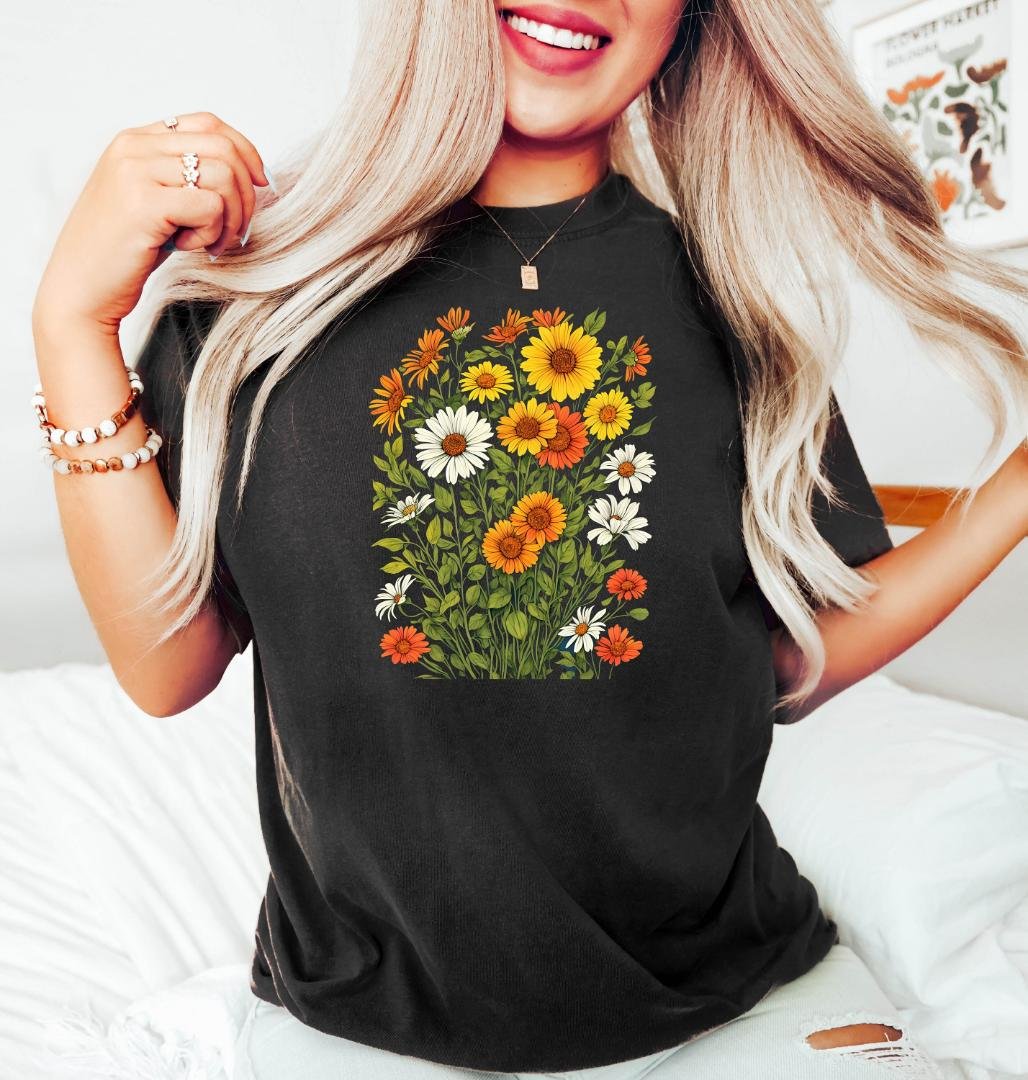Wild Flowers Shirt, Wildflower Tshirt, Ladies Shir