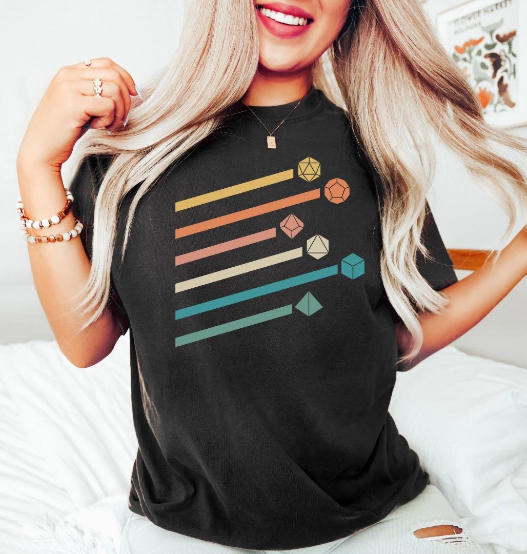 Vintage DnD Dice Lovers Funny Unisex Gamer Shirt,