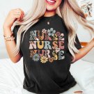 Wild Flowers Nurse T Shirt, Retro Nurse Shirt, RN
