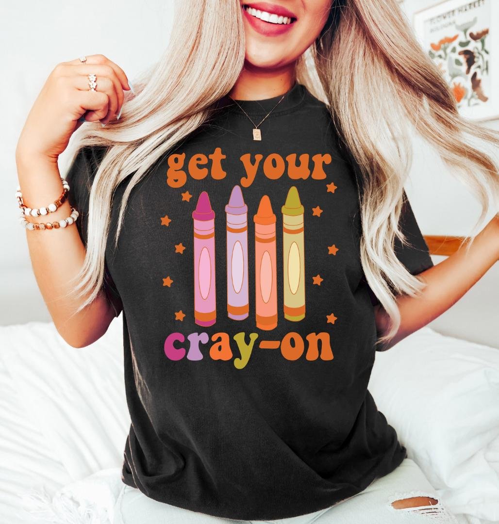 Distressed Teacher Shirt,, Get Your Cray-on Shirt