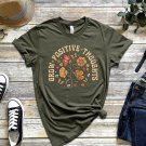 Floral T-shirt, Grow Positive Thoughts Tee, Bohemi