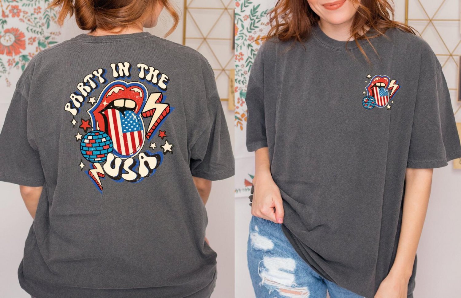 Comf, Retro Party In The Usa comfort Colors Shirt