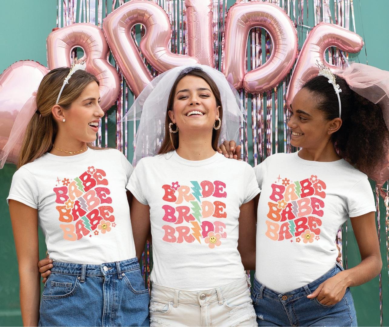Bride Babe Shirt, Retro Bride Shirt, Bridal Party