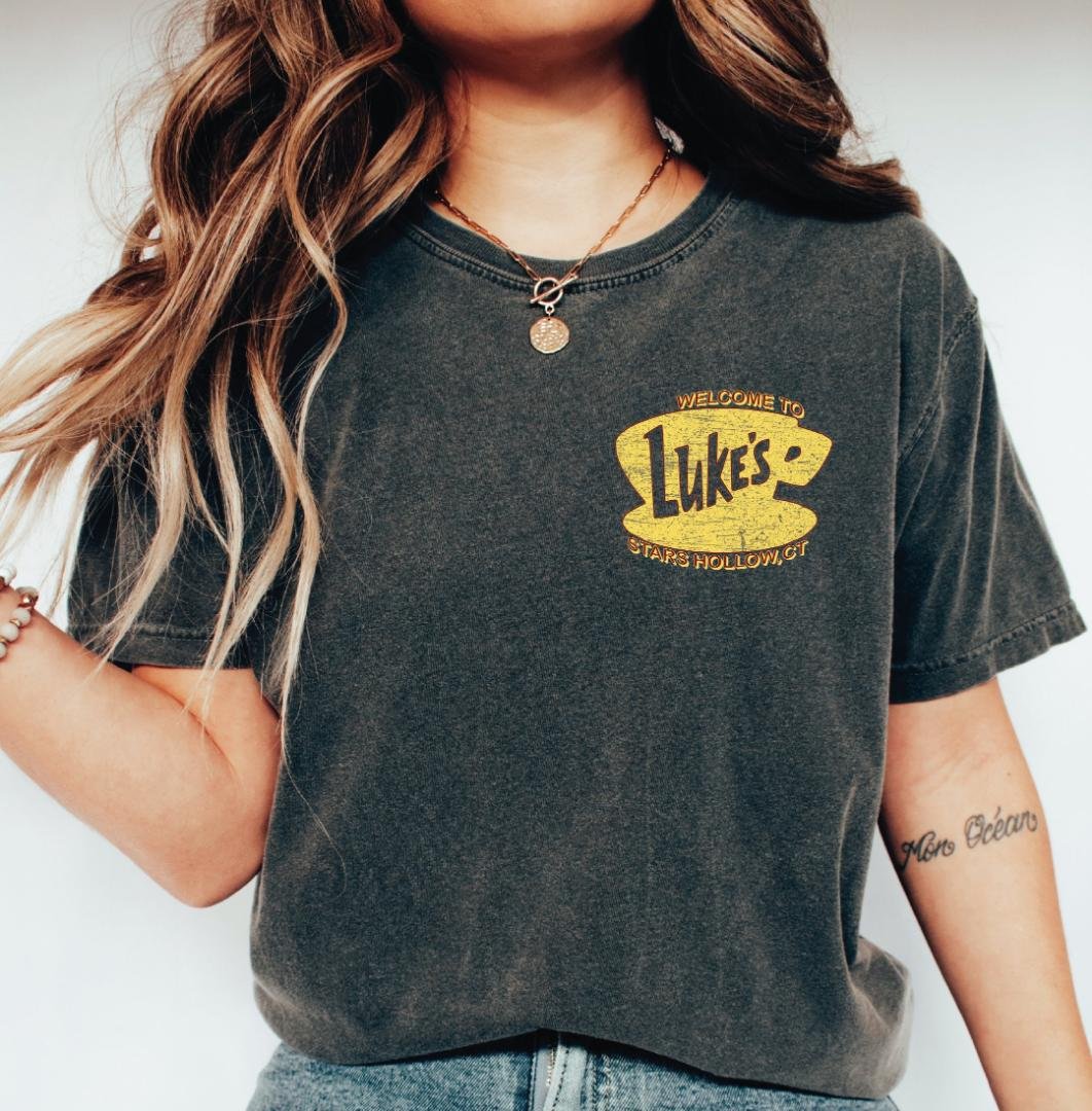 Retro Text Luke, Luke s Diner Stars Hollow Shirt 