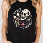Skeleton Camping Crop, Happy Camper Racerback Tank