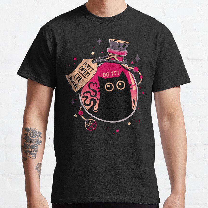 Bottled Menace - Evil Black Cat T-shirt