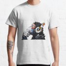 Banksy DJ Monkey Thinker with Headphones White T-shirt