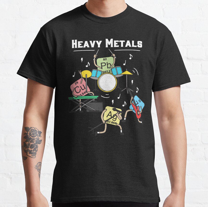 Heavy Metals Rock Chemistry Physics Periodic Table of Elements T-shirt