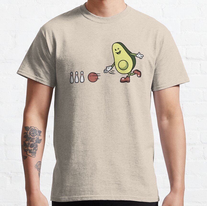Avocado Playing Bowling T-shirt
