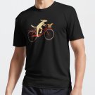 Dog and Squirrel are Friends | Whimsical Animal Art | Dog Riding a Bicycle T-shirt