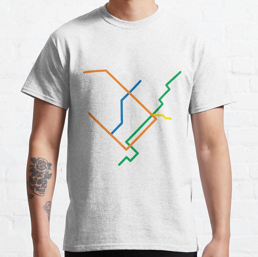 Montreal M&Atilde;&copy;tro Map T-shirt