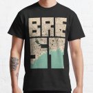 Brest City Map of Brittany, France - Vintage T-shirt