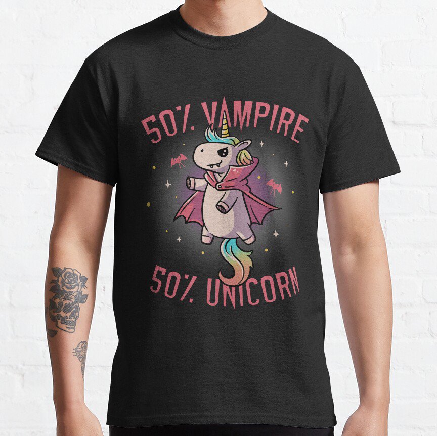 Vampire Unicorn Funny Cute Spooky T-shirt