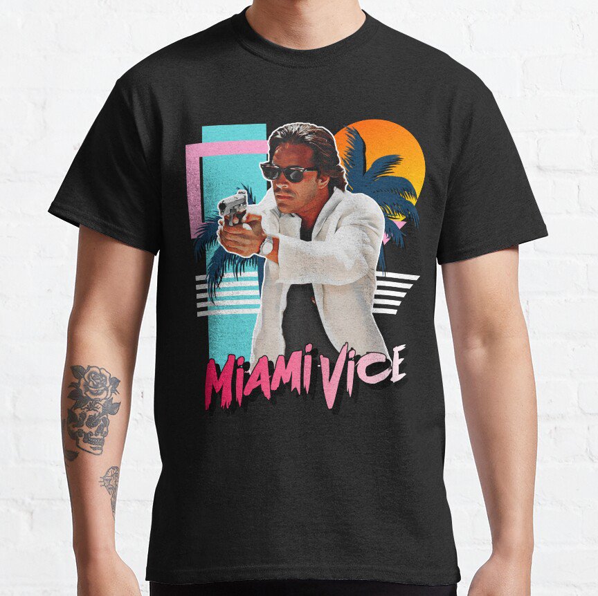 Retro Miami Vice 80s Sonny Crockett Tribute T-shirt