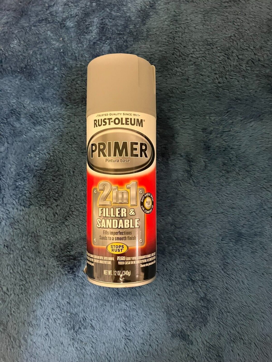 Gray, RustOleum Automotive 2 in 1 Filler and Sandable Primer Spray260510, 12 o